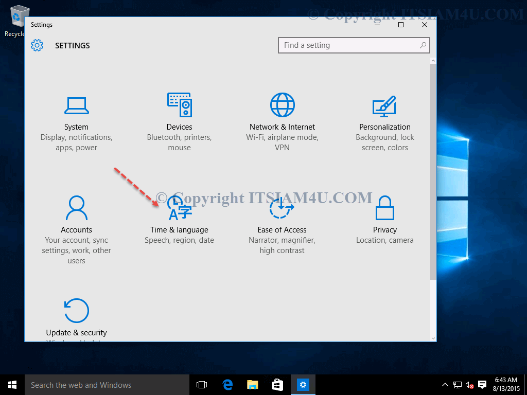 ตั้งค่า Time Zone (โซนเวลา) ใน Windows 10 - Itsiam4U.Com