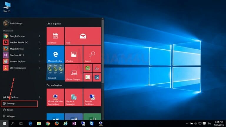 ตั้งค่าเวลาพักหน้าจอ Windows 10